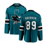 San Jose Sharks #89 Mikkel Boedker Fanatics Branded Teal Green Home Breakaway NHL Jersey