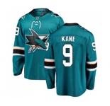 San Jose Sharks #9 Evander Kane Fanatics Branded Teal Green Home Breakaway NHL Jersey