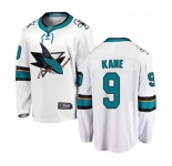 San Jose Sharks #9 Evander Kane Fanatics Branded White Away Breakaway NHL Jersey