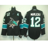 nhl jerseys san jose sharks #12 marleau black(A)