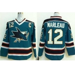 nhl jerseys san jose sharks #12 marleau blue[2014 new][patch C]