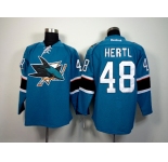nhl jerseys san jose sharks #48 hertl blue[2014 new stadium]