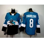 nhl jerseys san jose sharks #8 pavelski blue-black