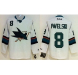 nhl jerseys san jose sharks #8 pavelski white[2014 new stadium]