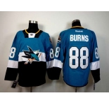 nhl jerseys san jose sharks #88 burns blue-black