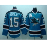 nhl san jose sharks #15 heatley green
