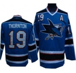 nhl san jose sharks #19 thornton blue