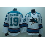 nhl san jose sharks #19 thornton white