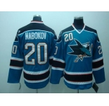 nhl san jose sharks #20 nabokov blue