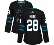 Women Adidas San Jose Sharks #28 Timo Meier Authentic Black Alternate NHL Jersey