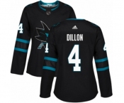 Women Adidas San Jose Sharks #4 Brenden Dillon Authentic Black Alternate NHL Jersey