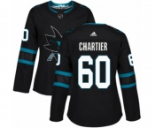 Women Adidas San Jose Sharks #60 Rourke Chartier Premier Black Alternate NHL Jersey