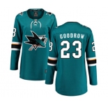 Women San Jose Sharks #23 Barclay Goodrow Fanatics Branded Teal Green Home Breakaway NHL Jersey