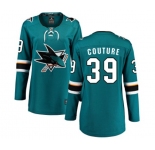 Women San Jose Sharks #39 Logan Couture Fanatics Branded Teal Green Home Breakaway NHL Jersey