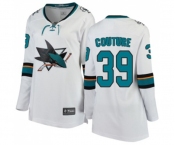 Women San Jose Sharks #39 Logan Couture Fanatics Branded White Away Breakaway NHL Jersey