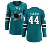 Women San Jose Sharks #44 Marc-Edouard Vlasic Fanatics Branded Teal Green Home Breakaway NHL Jersey