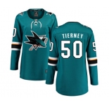 Women San Jose Sharks #50 Chris Tierney Fanatics Branded Teal Green Home Breakaway NHL Jersey