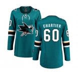 Women San Jose Sharks #60 Rourke Chartier Fanatics Branded Teal Green Home Breakaway NHL Jersey