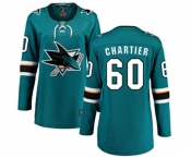Women San Jose Sharks #60 Rourke Chartier Fanatics Branded Teal Green Home Breakaway NHL Jersey