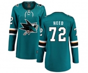 Women San Jose Sharks #72 Tim Heed Fanatics Branded Teal Green Home Breakaway NHL Jersey