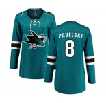 Women San Jose Sharks #8 Joe Pavelski Fanatics Branded Teal Green Home Breakaway NHL Jersey