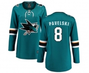 Women San Jose Sharks #8 Joe Pavelski Fanatics Branded Teal Green Home Breakaway NHL Jersey