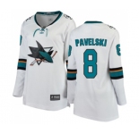 Women San Jose Sharks #8 Joe Pavelski Fanatics Branded White Away Breakaway NHL Jersey