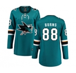 Women San Jose Sharks #88 Brent Burns Fanatics Branded Teal Green Home Breakaway NHL Jersey