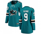 Women San Jose Sharks #9 Evander Kane Fanatics Branded Teal Green Home Breakaway NHL Jersey