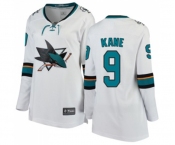 Women San Jose Sharks #9 Evander Kane Fanatics Branded White Away Breakaway NHL Jersey