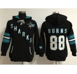 Women's San Jose Sharks #88 Brent Burns Black Old Time Heidi Hoodie NHL Hoodie