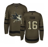 Youth Adidas San Jose Sharks #16 Eric Fehr Premier Green Salute to Service NHL Jersey