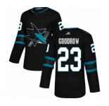 Youth Adidas San Jose Sharks #23 Barclay Goodrow Premier Black Alternate NHL Jersey