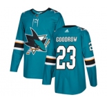 Youth Adidas San Jose Sharks #23 Barclay Goodrow Premier Teal Green Home NHL Jersey