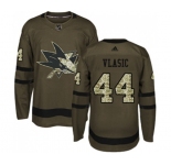 Youth Adidas San Jose Sharks #44 Marc-Edouard Vlasic Authentic Green Salute to Service NHL Jersey