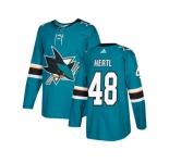 Youth Adidas San Jose Sharks #48 Tomas Hertl Teal Home Authentic Stitched NHL Jersey
