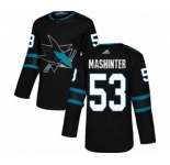 Youth Adidas San Jose Sharks #53 Brandon Mashinter Authentic Black Alternate NHL Jersey
