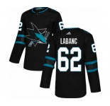 Youth Adidas San Jose Sharks #62 Kevin Labanc Premier Black Alternate NHL Jersey