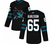 Youth Adidas San Jose Sharks #65 Erik Karlsson Premier Black Alternate NHL Jersey