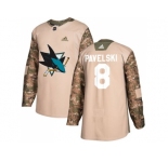 Youth Adidas San Jose Sharks #8 Joe Pavelski Camo Authentic 2017 Veterans Day Stitched NHL Jersey