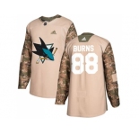 Youth Adidas San Jose Sharks #88 Brent Burns Camo Authentic 2017 Veterans Day Stitched NHL Jersey