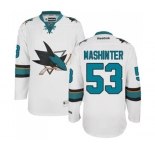Youth Reebok San Jose Sharks #53 Brandon Mashinter Authentic White Away NHL Jersey