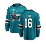 Youth San Jose Sharks #16 Eric Fehr Fanatics Branded Teal Green Home Breakaway NHL Jersey