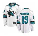 Youth San Jose Sharks #19 Joe Thornton Fanatics Branded White Away Breakaway NHL Jersey