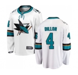 Youth San Jose Sharks #4 Brenden Dillon Fanatics Branded White Away Breakaway NHL Jersey