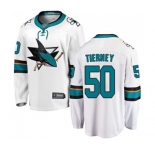 Youth San Jose Sharks #50 Chris Tierney Fanatics Branded White Away Breakaway NHL Jersey