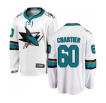Youth San Jose Sharks #60 Rourke Chartier Fanatics Branded White Away Breakaway NHL Jersey