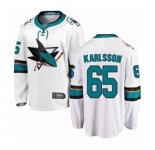 Youth San Jose Sharks #65 Erik Karlsson Fanatics Branded White Away Breakaway NHL Jersey