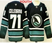 Youth san jose sharks #71 macklin celebrini black authentic jersey