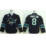 youth nhl jerseys san jose sharks #8 pavelski black[2014 new stadium]